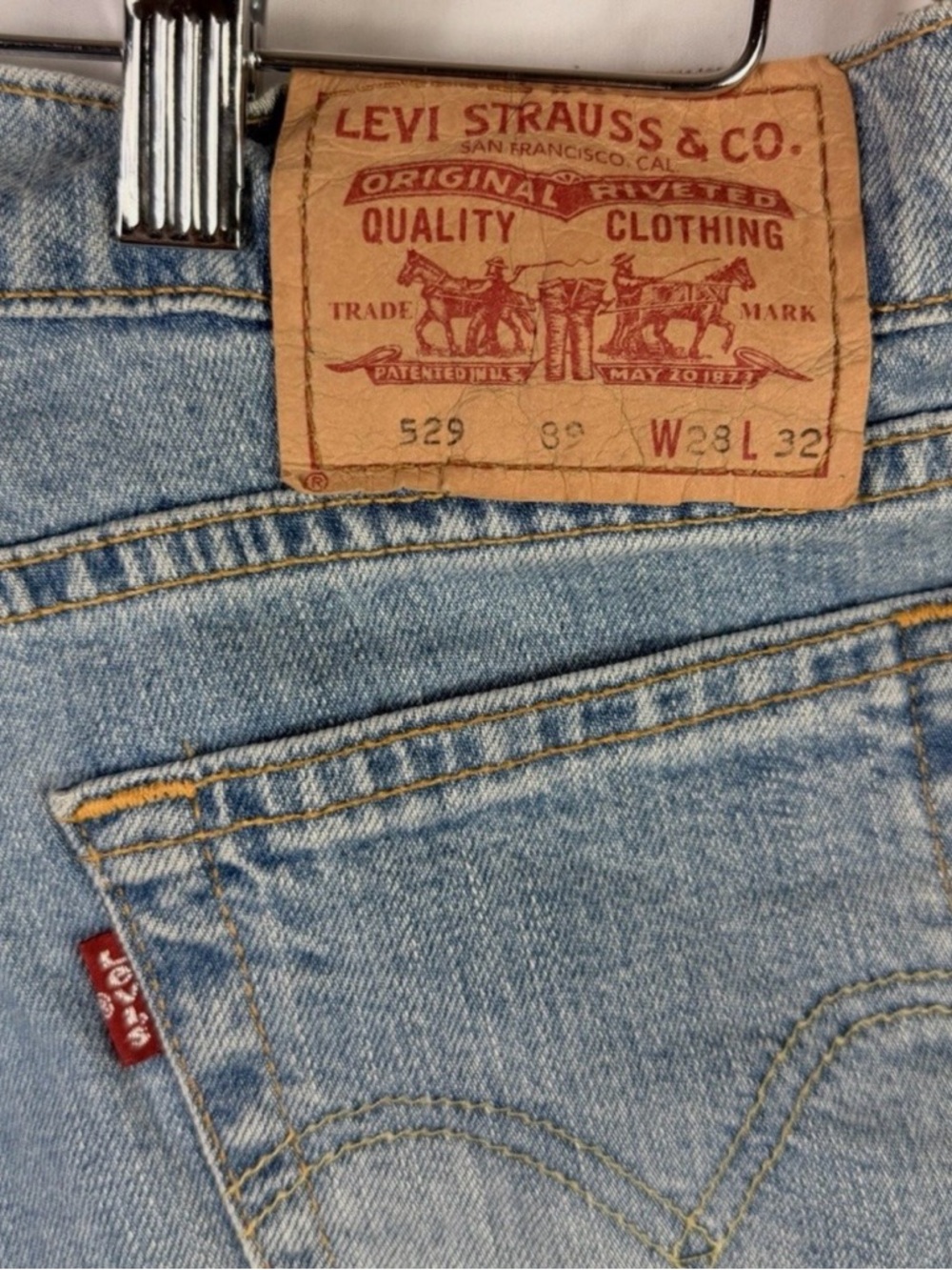 Vintage Levi’s 529 Low Rise Bootcut Flare Jeans W28 L32 Light Wash Y2K
